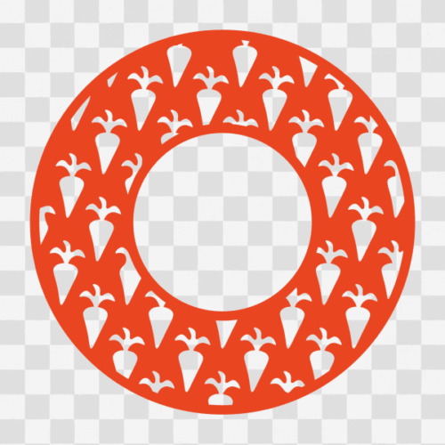 Free Easter Carrot Circle Monogram Frame Clipart