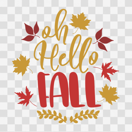 Free Oh Hello Fall Phrase Design Clipart